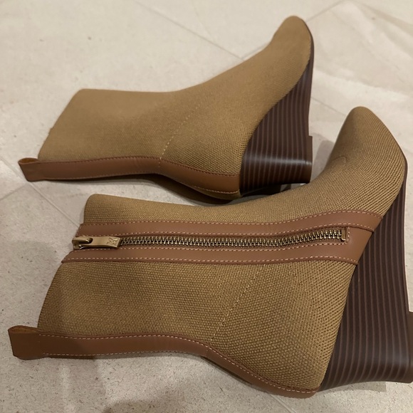 Vivaia Boots Comfy Fabric Tan Zip Up 8 - Picture 5 of 13